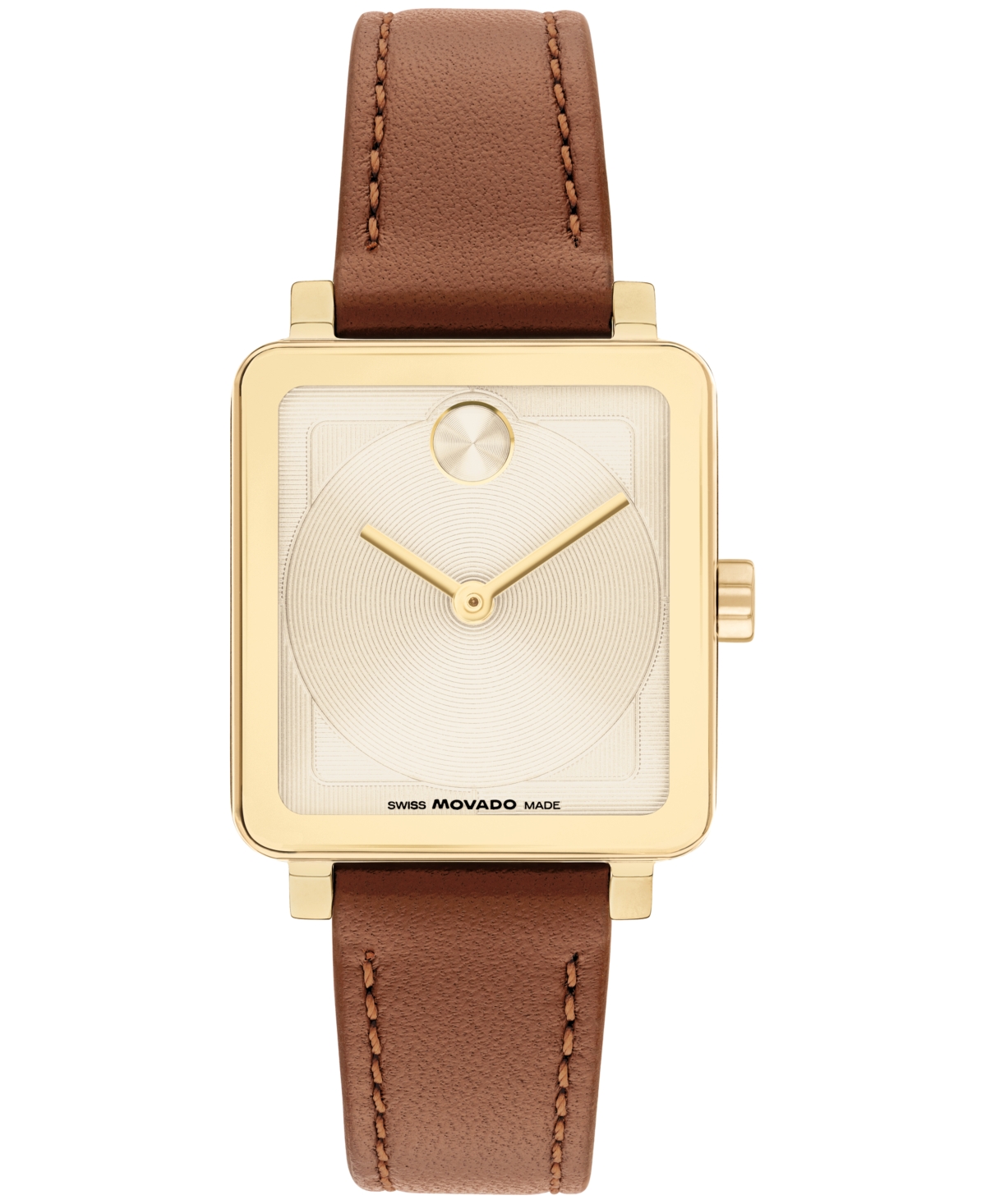 Movado Women's Bold Evolution 2.0 Swiss Quartz Cognac Leather Watch 26mm In Brown