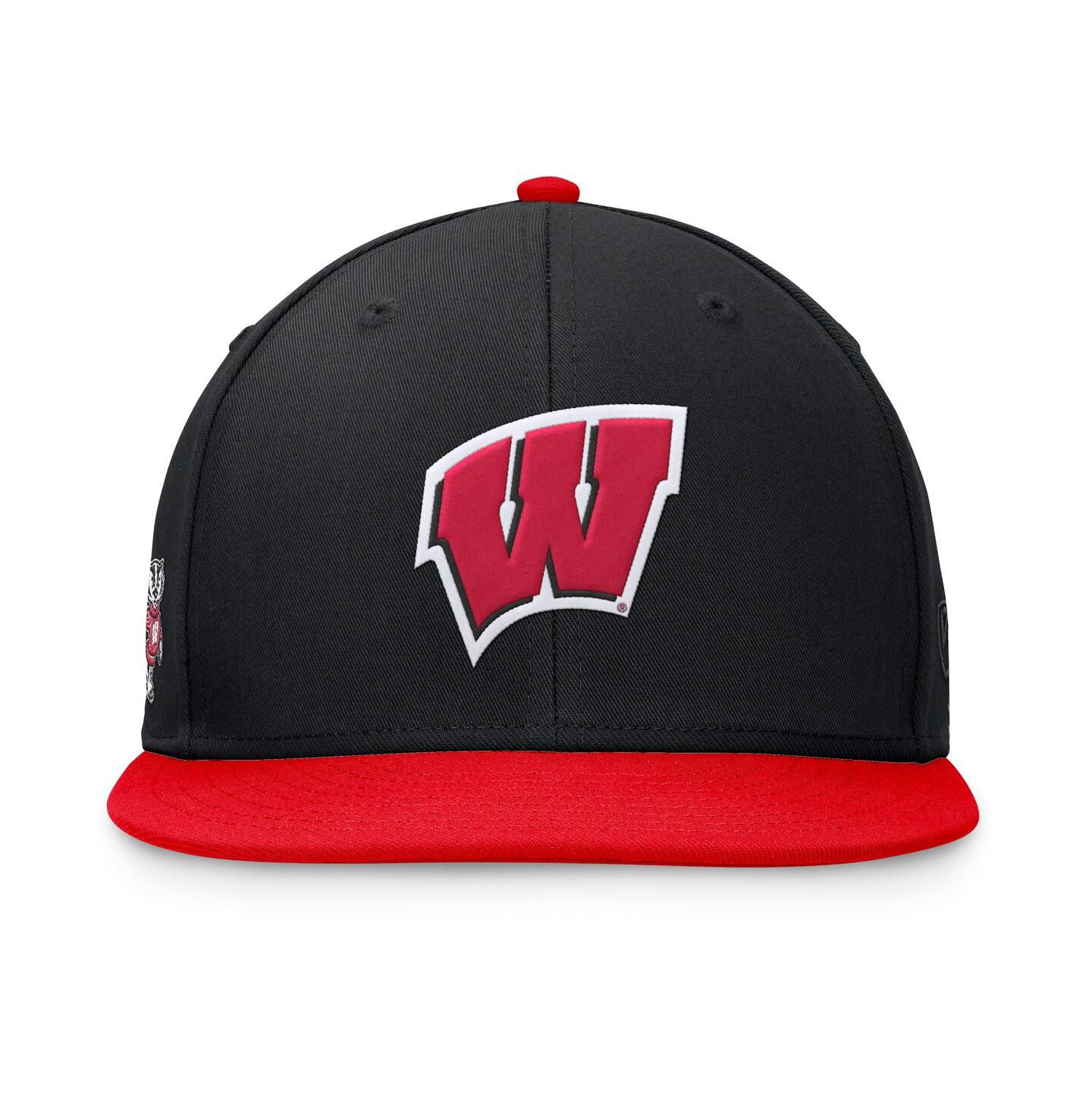 Мужская кепка Top of the World Black/Red Wisconsin Badgers Rally Two-Tone Fitted Hat — фото 4