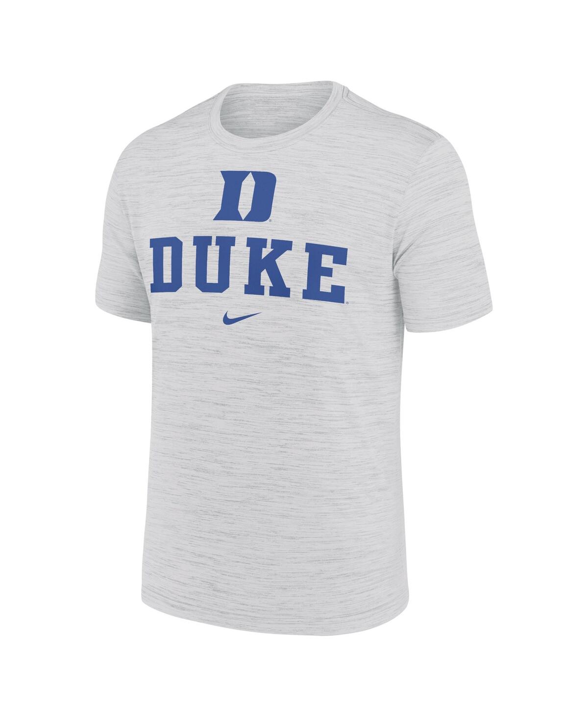 Nike Men's White Duke Blue Devils Primetime Velocity T-shirt In White