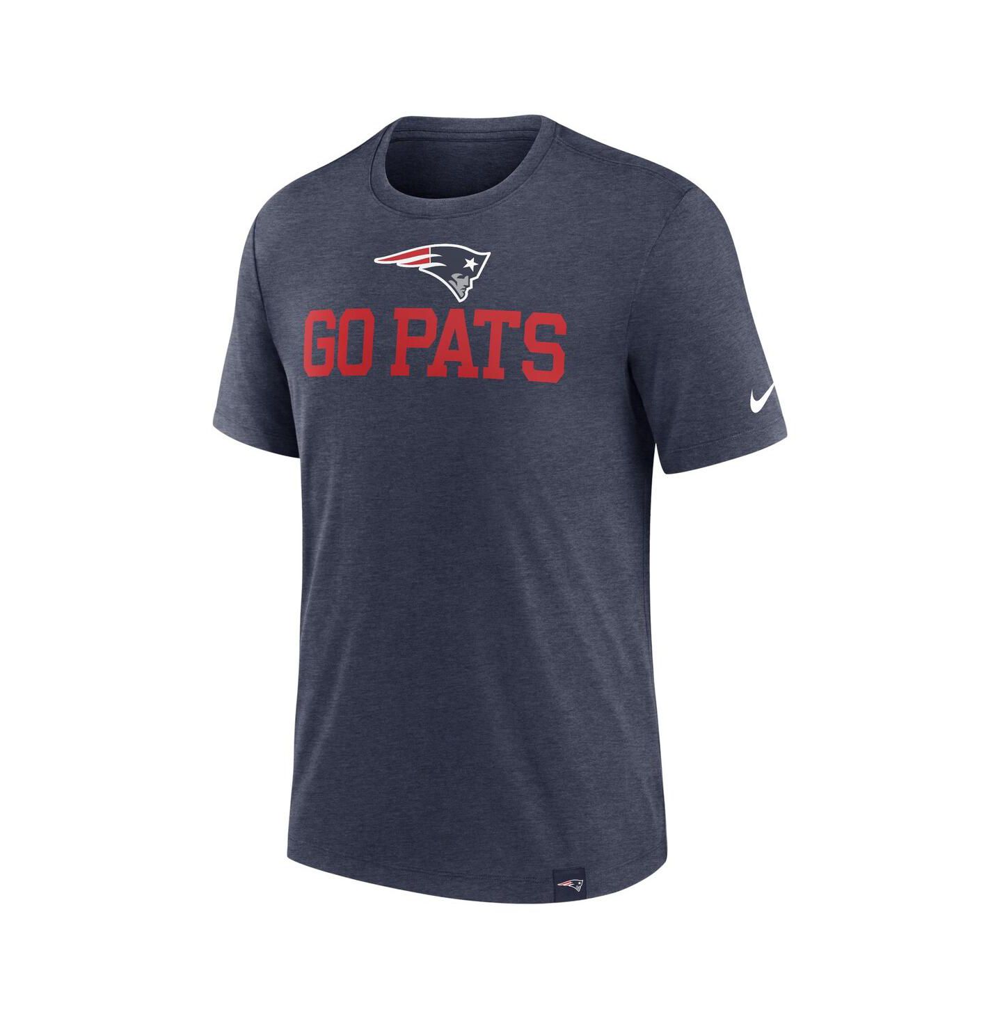 Мужская футболка Nike Heather Navy New England Patriots Blitz Tri-Blend — фото 3
