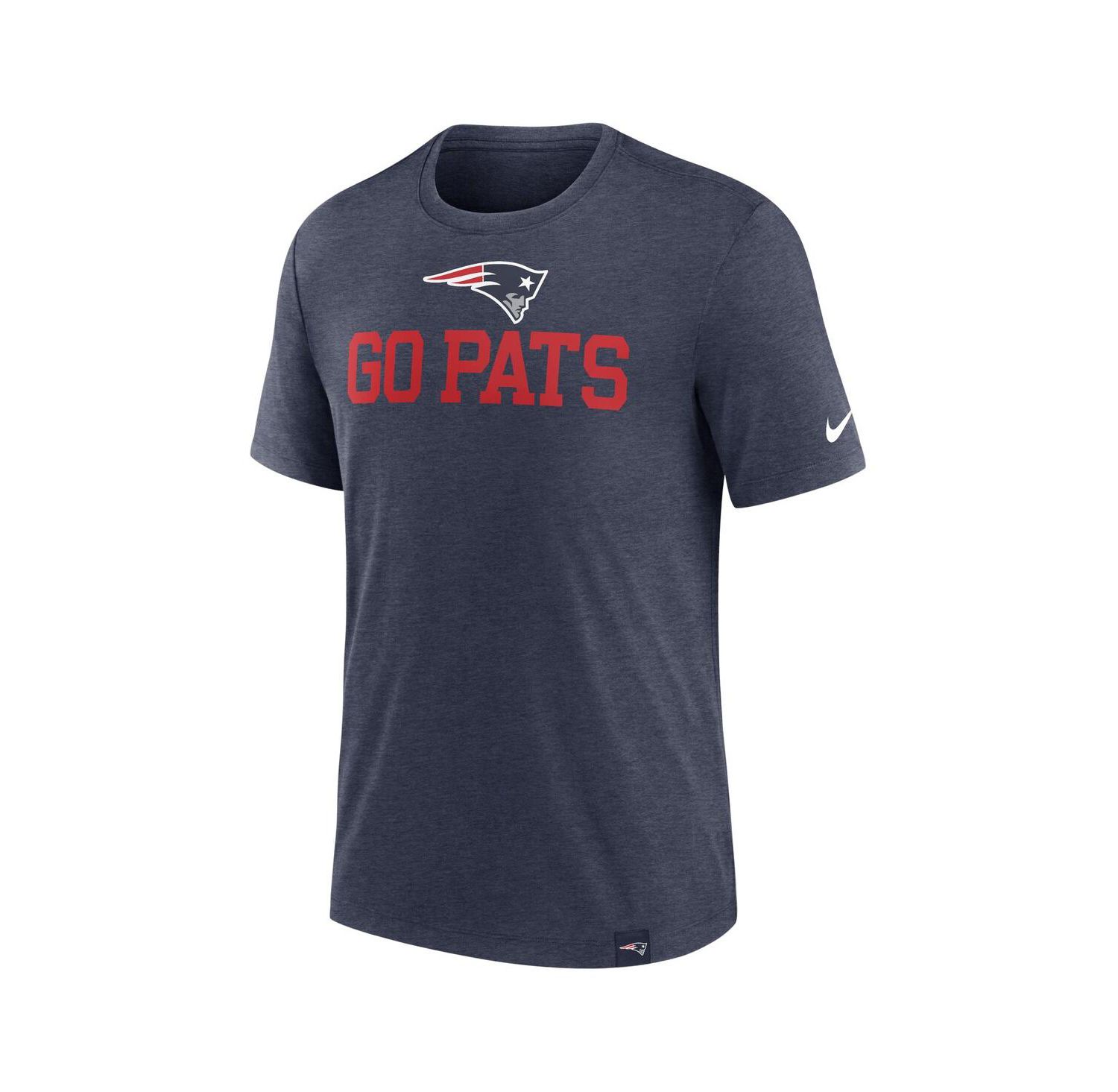 Men's Heather Navy New England Patriots Blitz Tri-Blend T-Shirt