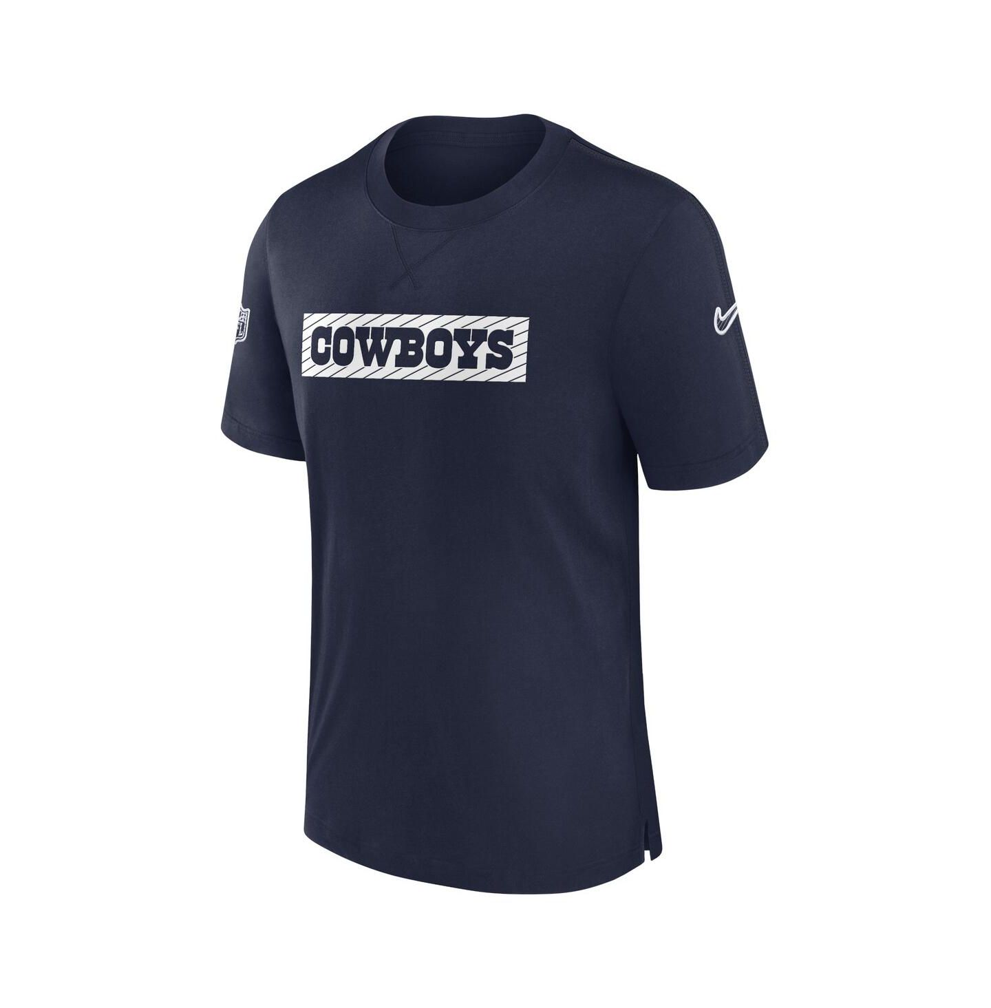 Мужская футболка Nike Navy Dallas Cowboys 2024/25 Sideline Player Tri-Blend Performance — фото 2