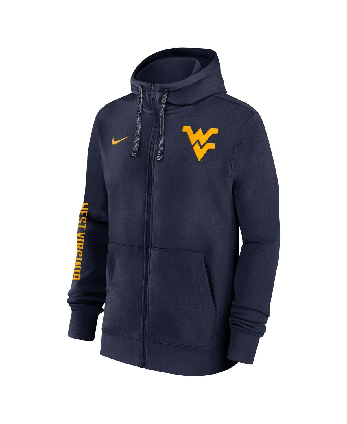 Nike Men'sWest Virginia Mountaineers 2024 Sideline Full-Zip Hoodie - Navy, White