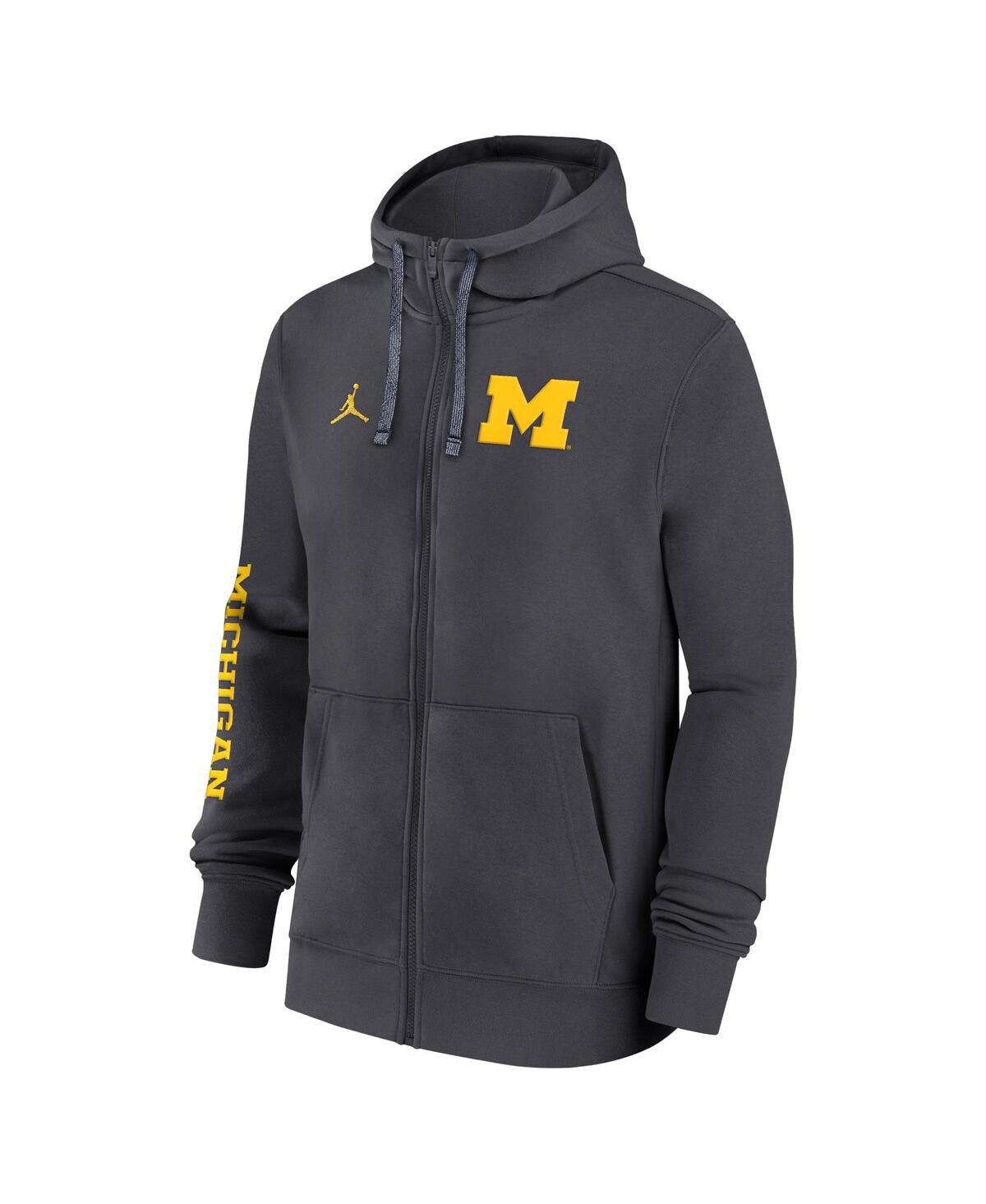 Shop Jordan Men's Michigan Wolverines 2024 Sideline Full-zip Hoodie In Navy
