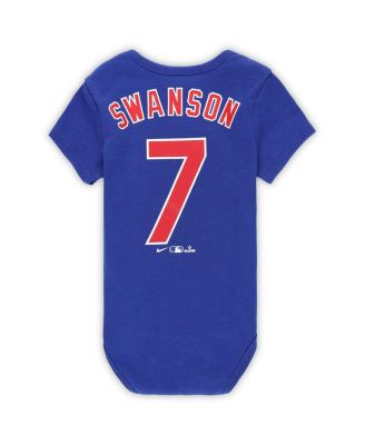 Baby Dansby Swanson Royal Chicago Cubs Fuse Name Number Bodysuit