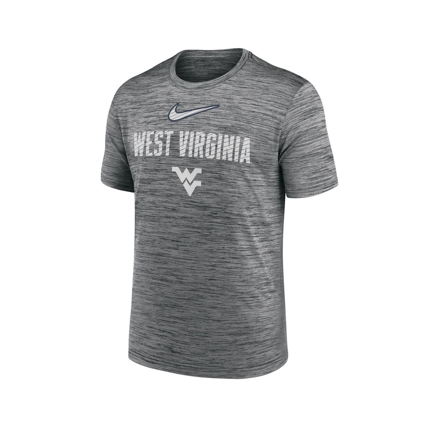 Men's Anthracite West Virginia Mountaineers Campus Slant Velocity Performance T-Shirt