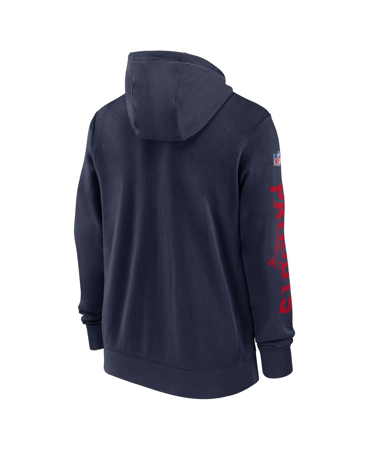 Nike Men'sNew England Patriots 2024 Sideline Club Full-Zip Hoodie - Navy