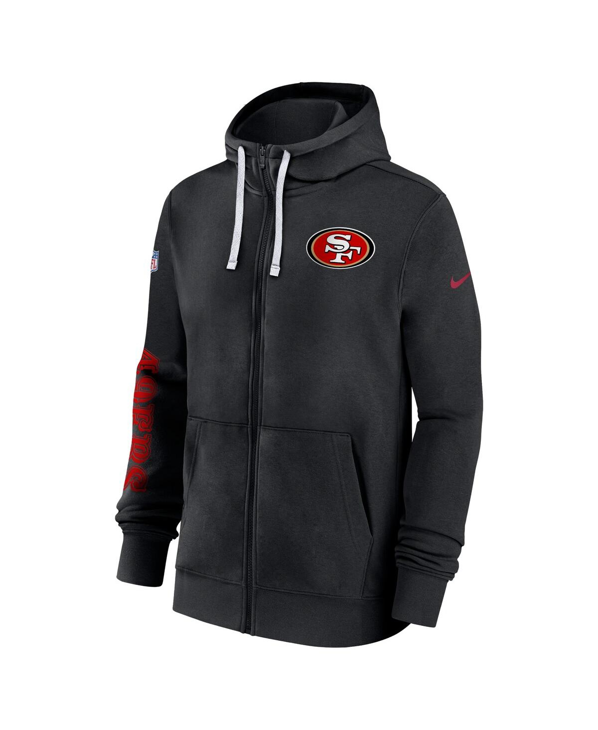 Nike Men'sSan Francisco 49ers 2024 Sideline Club Full-Zip Hoodie - Black