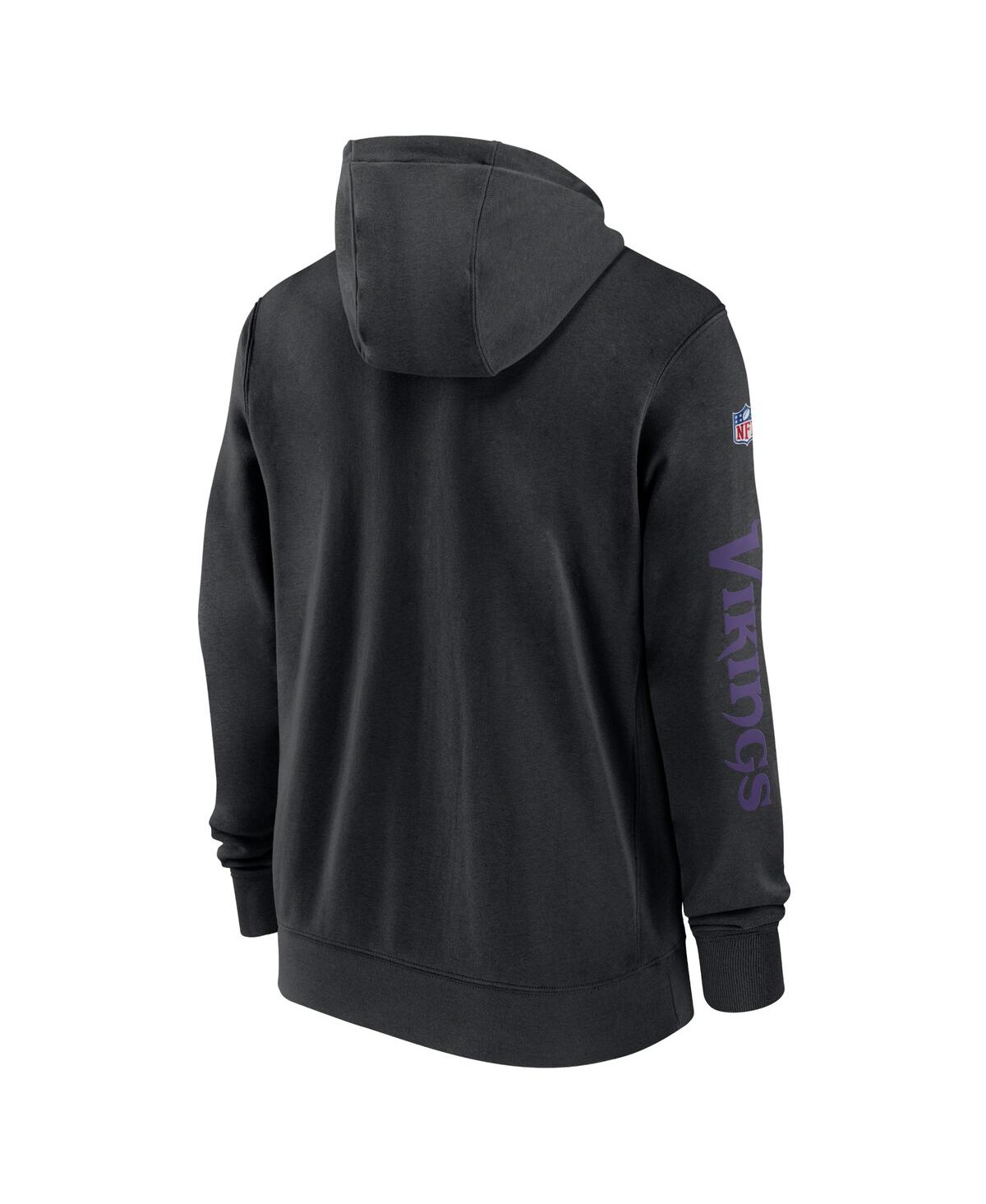 Nike Men'sMinnesota Vikings 2024 Sideline Club Full-Zip Hoodie - Black