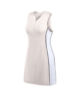 Women's Cream Philadelphia Eagles Studio Boost Athletic Half-Zip Dress