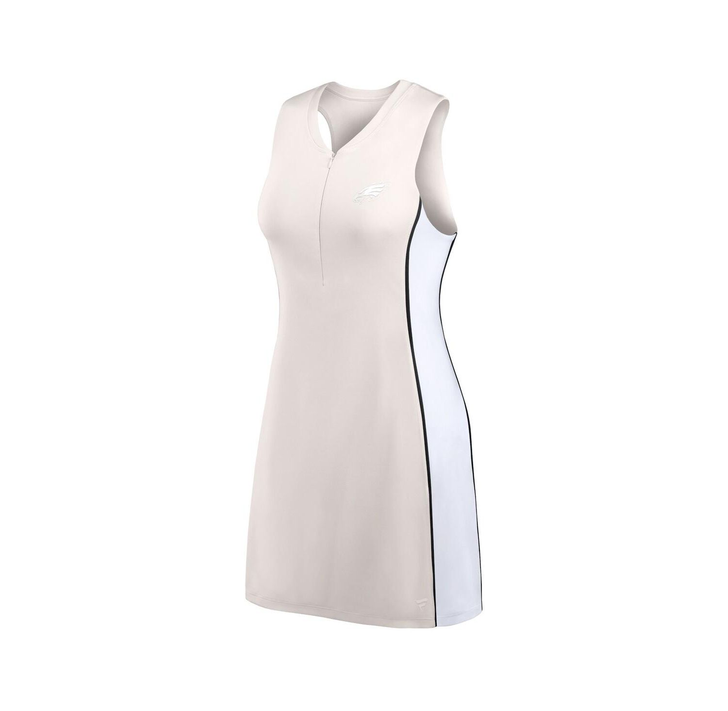 Women's Cream Philadelphia Eagles Studio Boost Athletic Half-Zip Dress