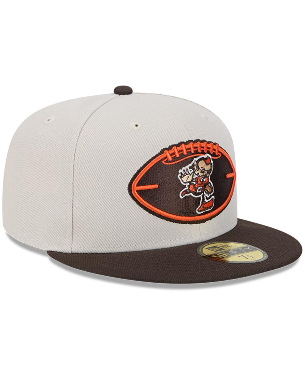 New Era Men'sBrown Cleveland Browns 2024 Sideline Historic 59FIFTY Fitted Hat - Stone, Brown