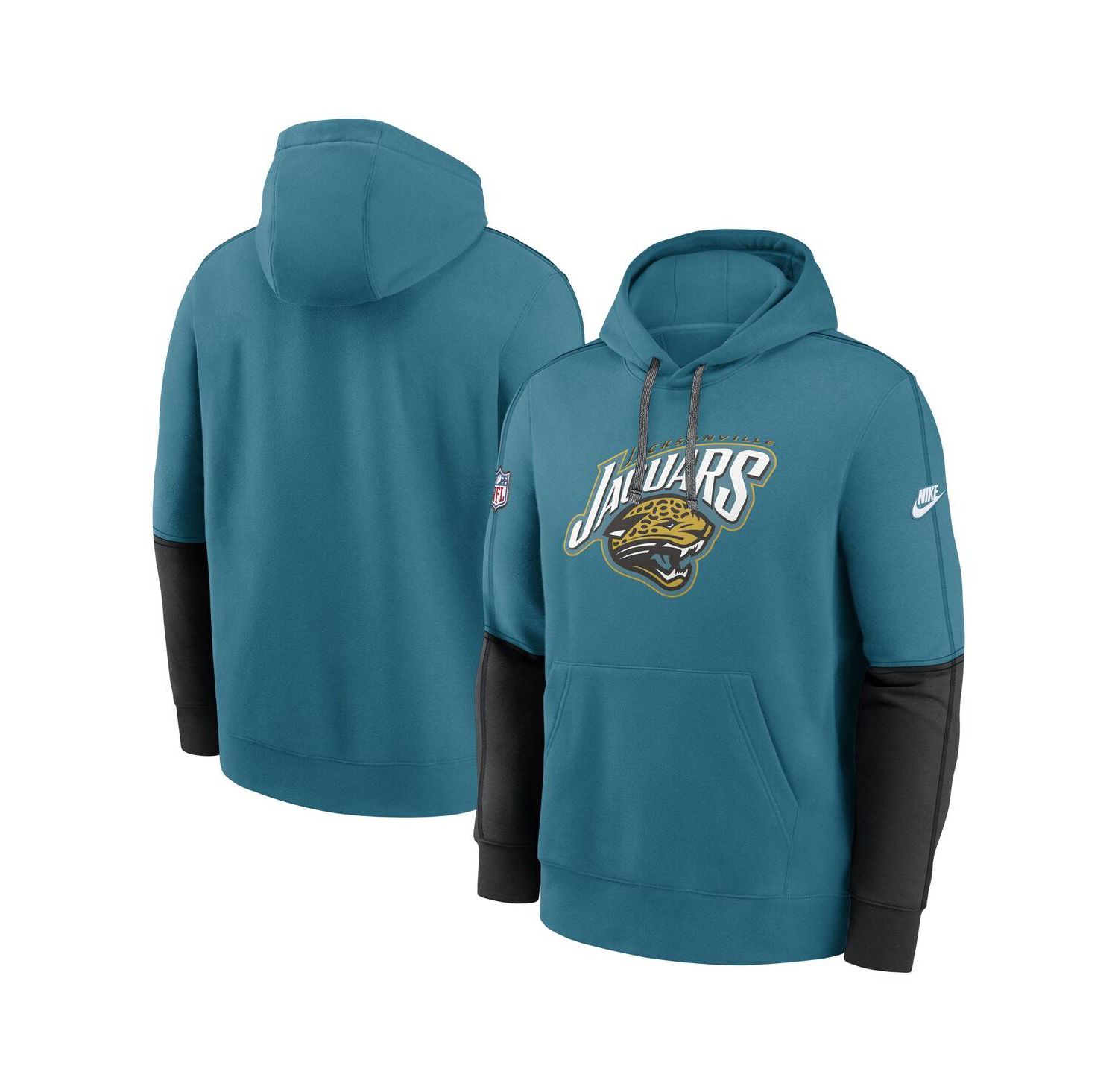 Men's Teal Jacksonville Jaguars Throwback Alternate Logo Team Issue Club Pullover Hoodie