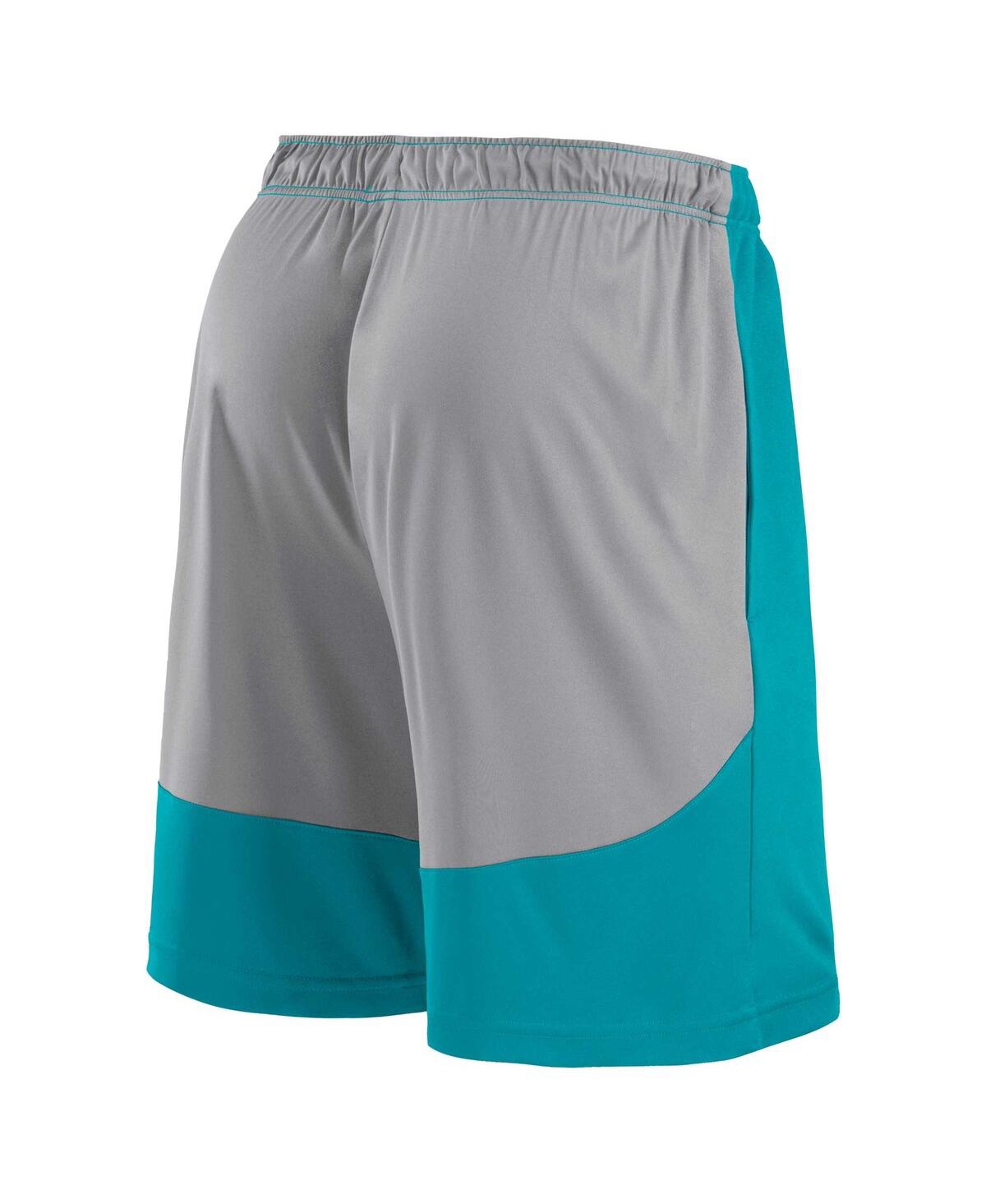 Fanatics Men'sMiami Dolphins Big Tall Team Logo Shorts - Aqua, Silver