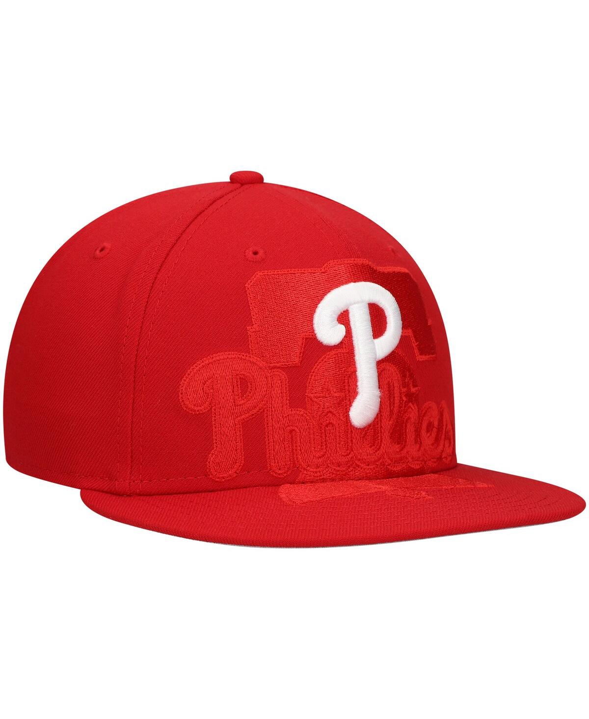 New Era Men'sPhiladelphia Phillies Shadow Logo 59FIFTY Fitted Hat - Red
