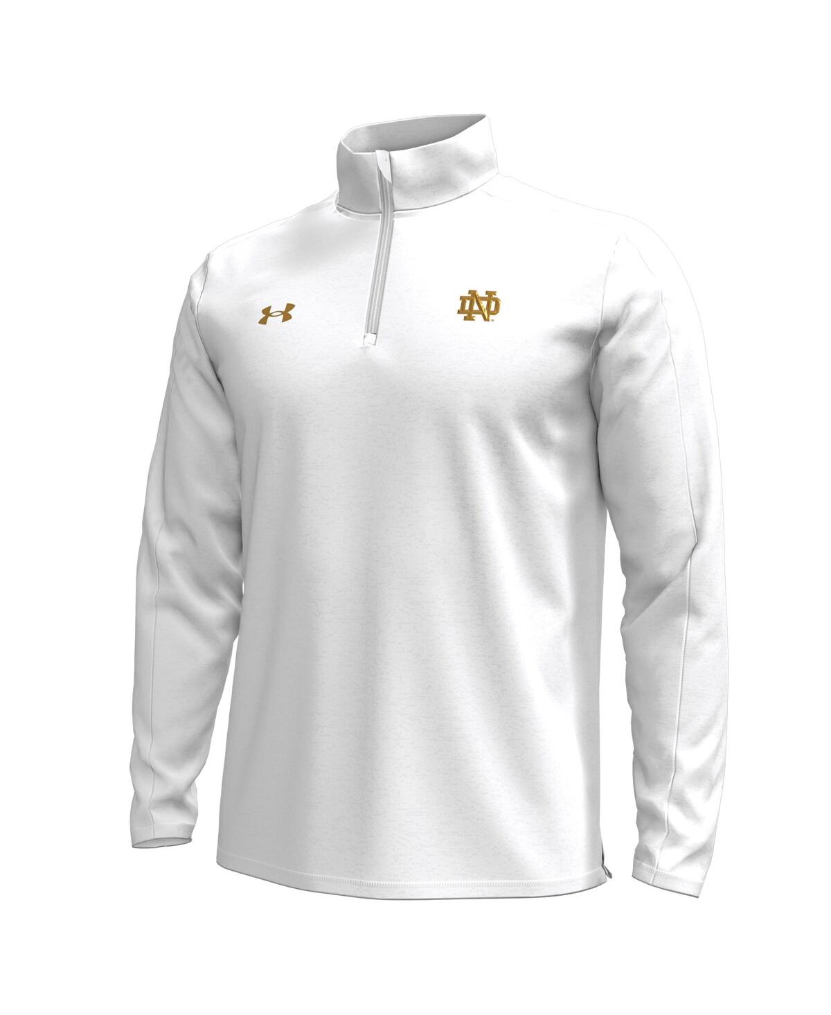 Under Armour Men'sNotre Dame Fighting Irish 2024 Shamrock Series Quarter-Zip Pullover Top - White