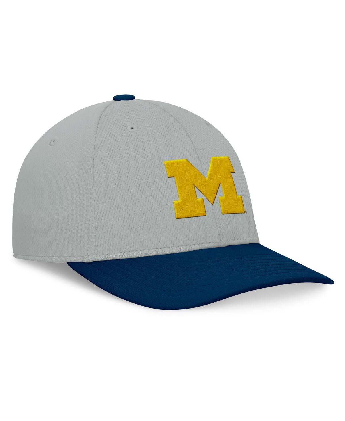 Top Of The World Men's Gray/navy Michigan Wolverines Mick Flex Hat In Gray,navy