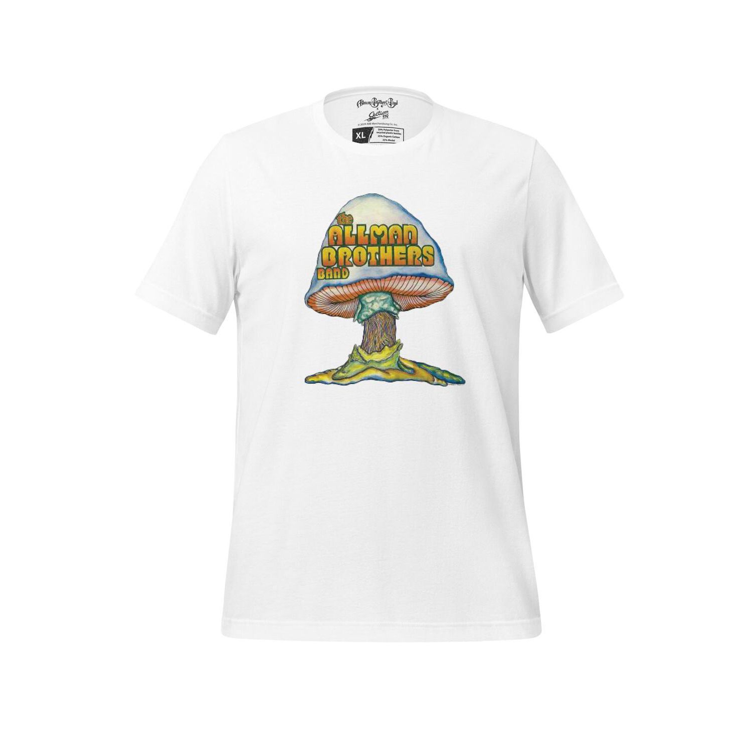 Men's and Women's White The Allman Brothers Band Color Mushroom Tri-Blend T-Shirt