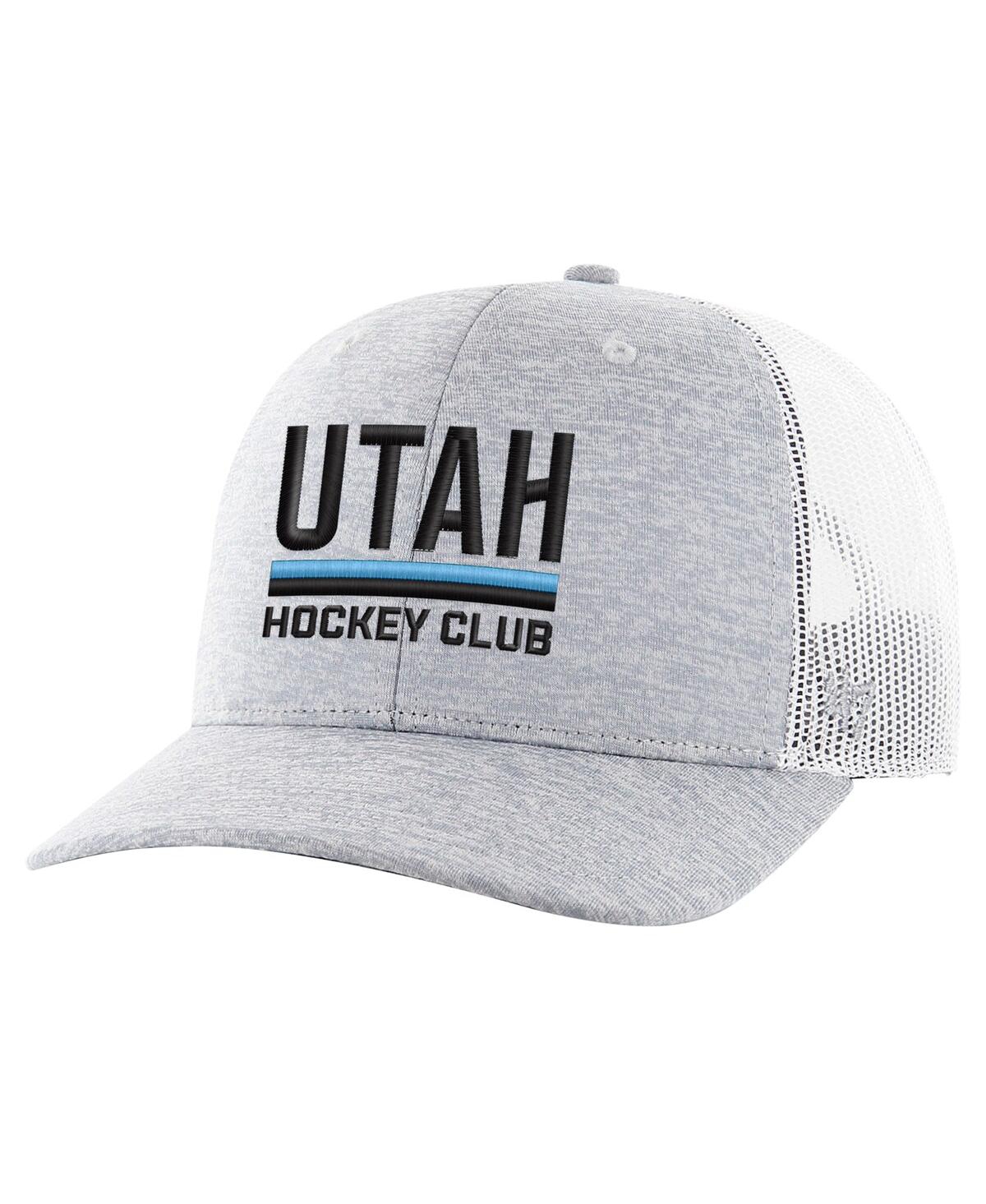 47 Brand Men's Gray Utah Hockey Team Harrington Adjustable Trucker Hat In Gray,white