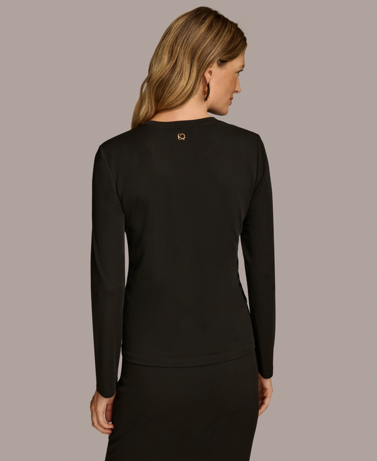 Donna Karan New York Women's Metallic-Brushstroke Top -gld Mu