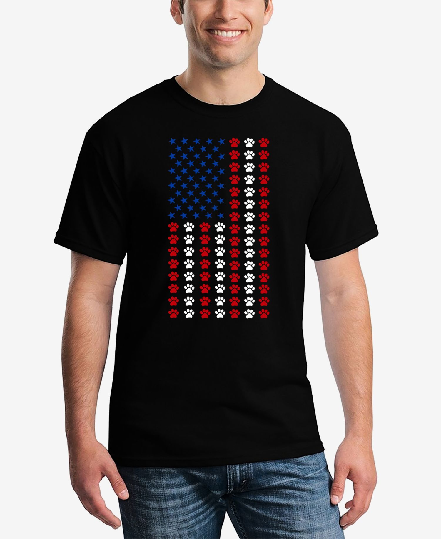 Men's Paws Flag Word Art T-Shirt