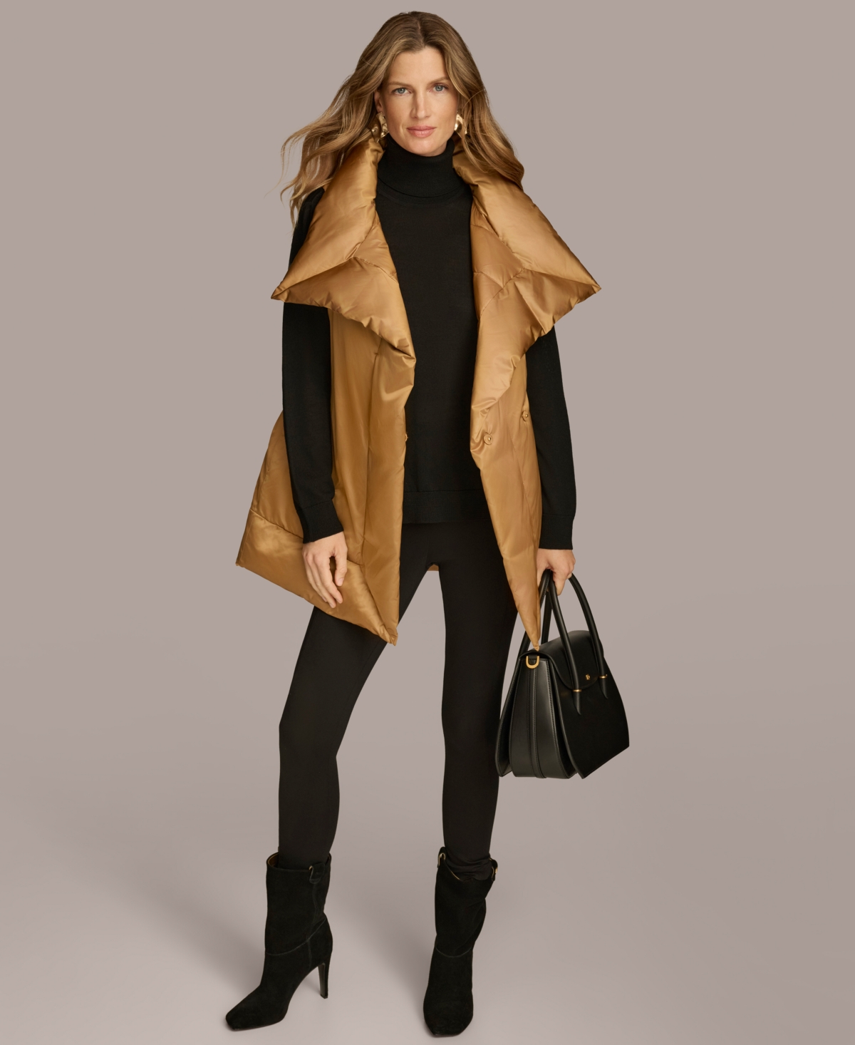 Donna Karan New York Women's Belted Puffer Vest