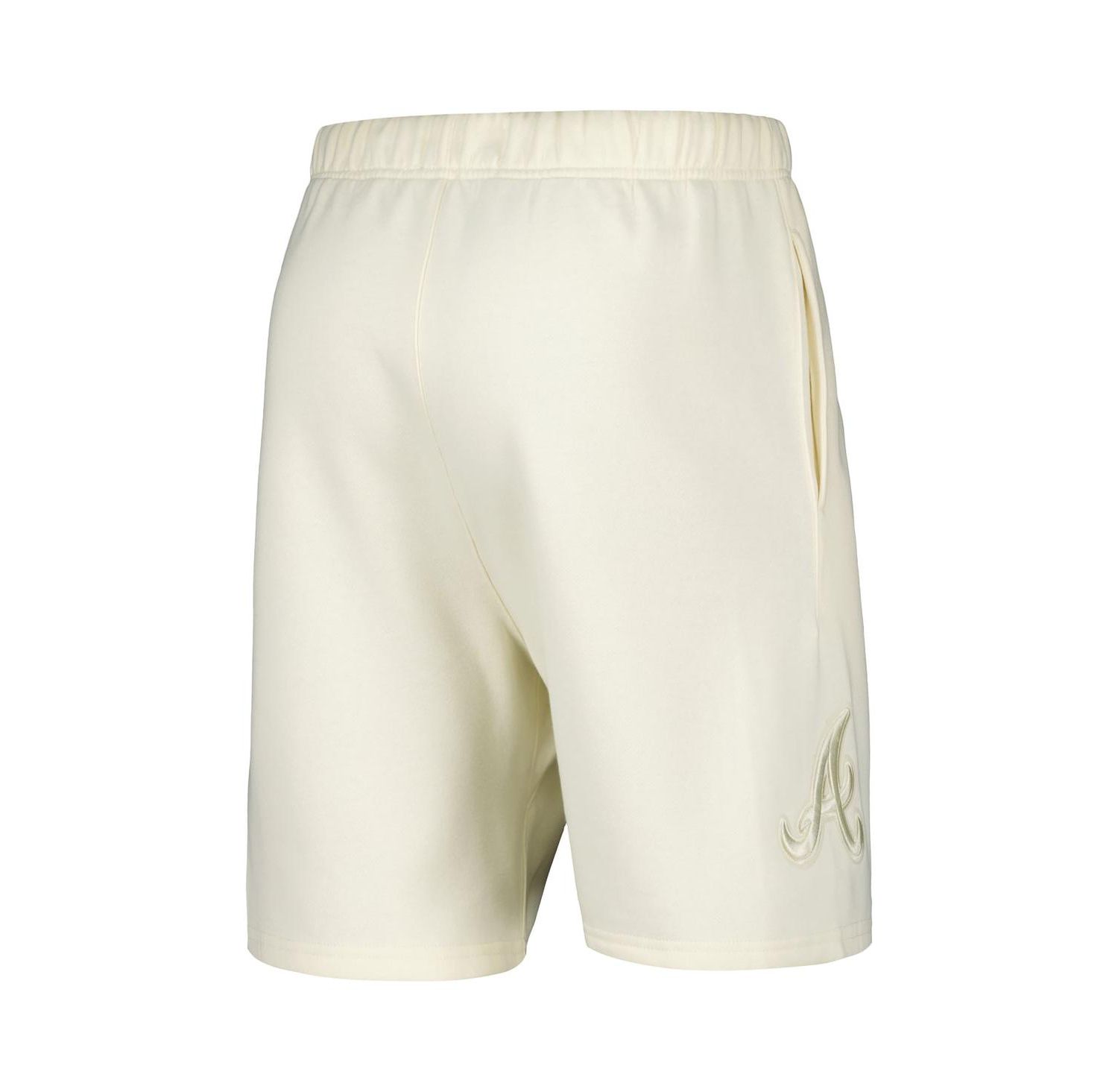Men's Cream Atlanta Braves Neutral Fleece Shorts