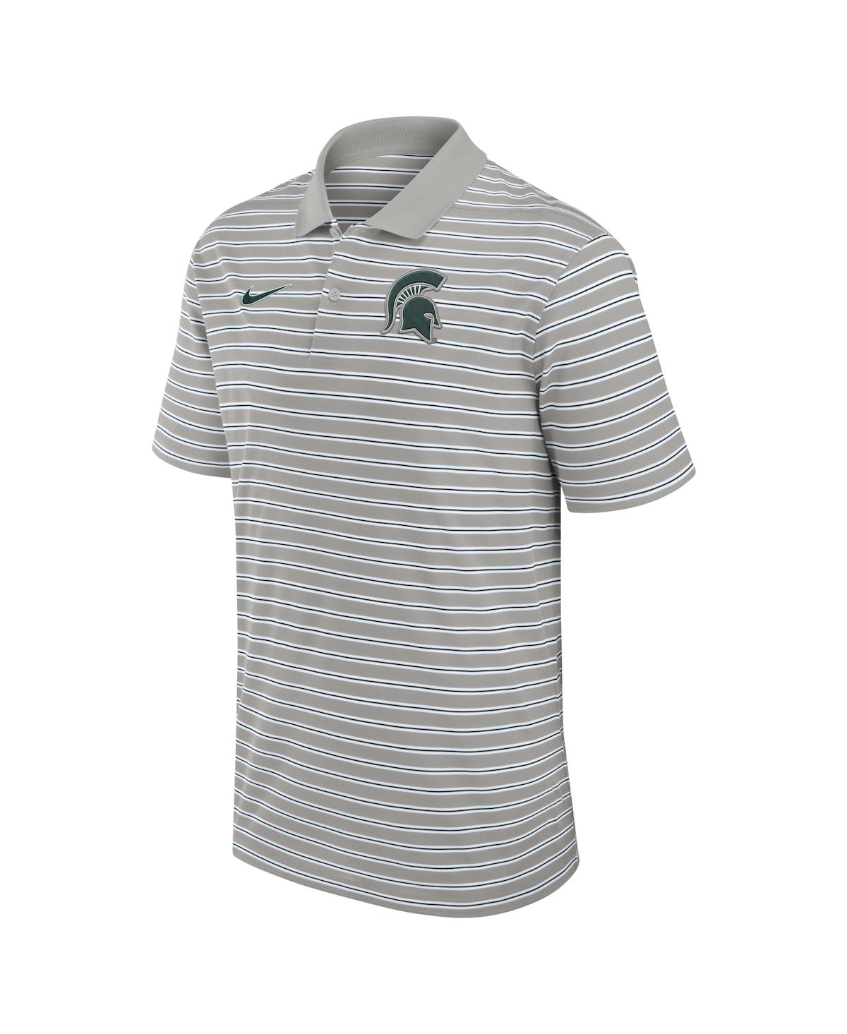 Nike Men's Michigan State Spartans Primetime Victory Striped Performance Polo In Green,white