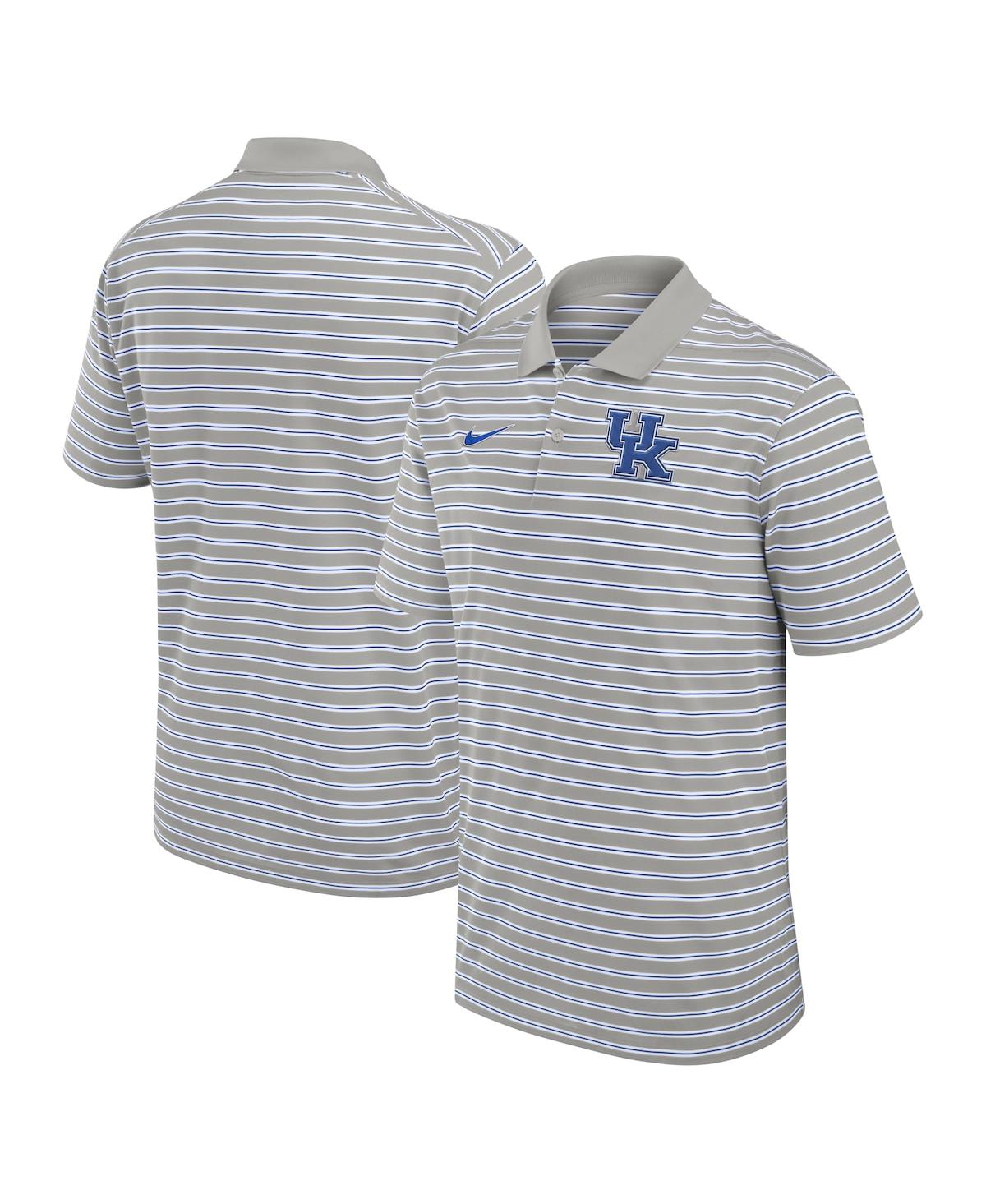 Nike Men's Kentucky Wildcats Primetime Victory Striped Performance Polo In Pewter,white