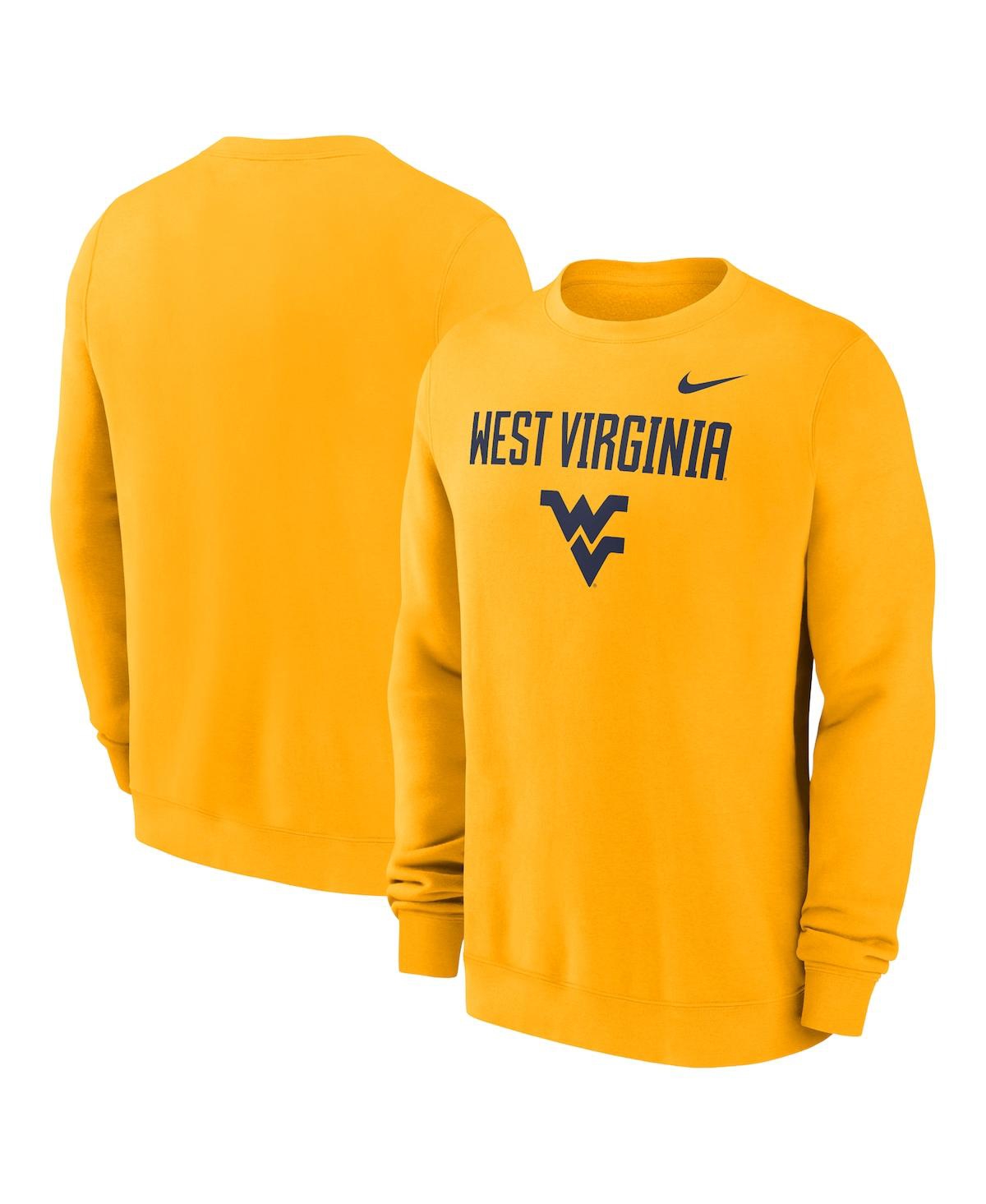 NIKE MEN'S WEST VIRGINIA MOUNTAINEERS PRIMETIME PRIMARY STACK PULLOVER SWEATSHIRT 