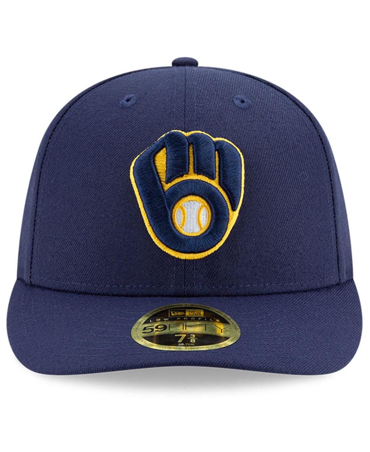 New Era Men'sMilwaukee Brewers National Baseball Hall of Fame Low Profile 59FIFTY Fitted Hat - Navy