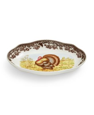 Woodland Turkey Pickle Dish, Set of 2