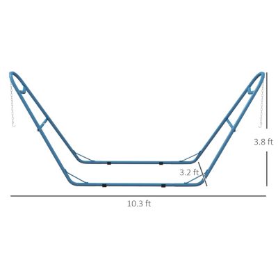 Adjustable Steel Hammock Stand for 9-14ft Hammocks in Blue