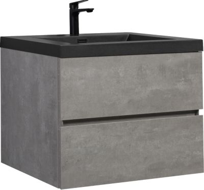 Streamdale Modern 30" Floating Vanity with Black Quartz Top, Grey