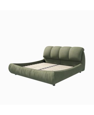 Streamdale Queen Upholstered Platform Bed with Backrest and Solid Legs