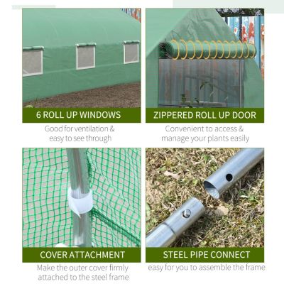 Walk-in Greenhouse w/Mesh Door, Windows (11.5'x10'x7')