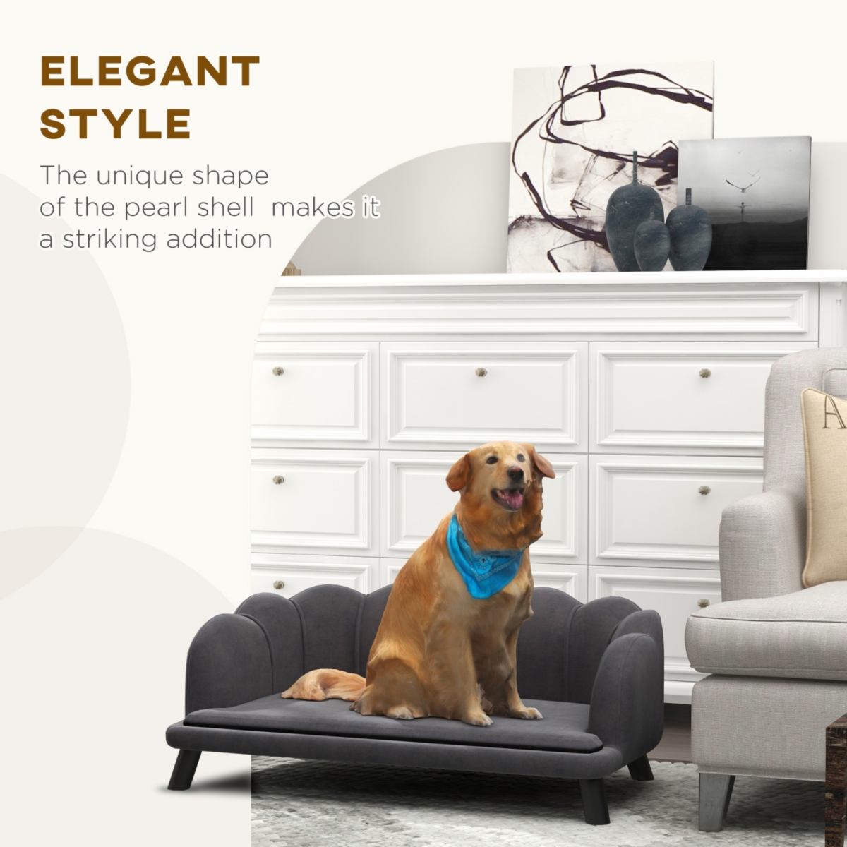 Streamdale Furniture Premium Velvet Dog Sofa: Comfort for Big and Medium Dogs