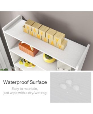 78-inch Tall Bookcase, Modern 7-Tier White Library Bookshelf with Storage Shelves, Large Open Bookcases Wood Display Shelving Unit