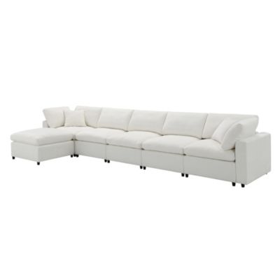 Modern Modular 6-Seat Cloud Sofa Bed with Ottoman