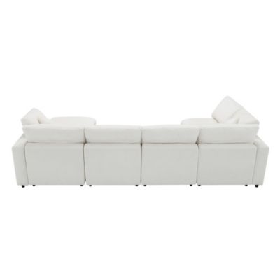 Modern Modular 6-Seat Cloud Sofa Bed with Ottoman