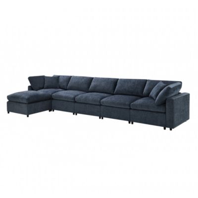Modern Modular 6-Seat Cloud Sofa Bed with Ottoman