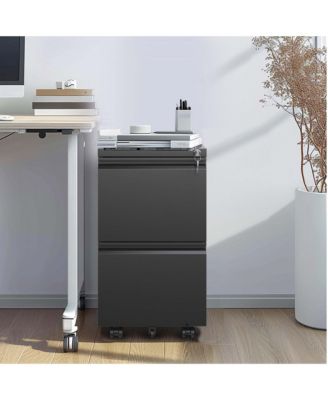 Simplie Fun 2-Drawer Mobile File Cabinet with Lock for Hanging Files (Fully Assembled