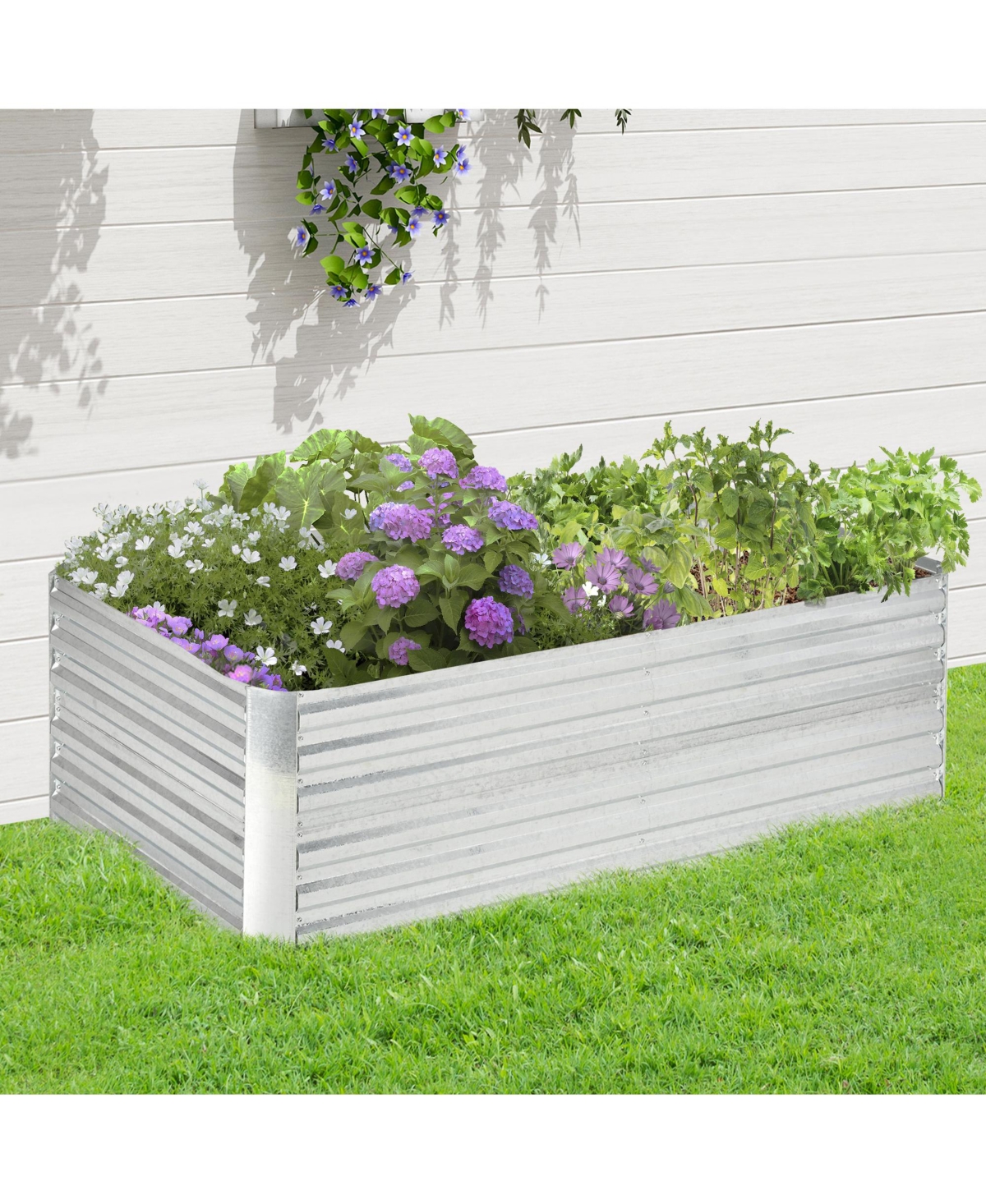 Streamdale Furniture Galvanized Raised Garden Bed Kit, 6' x 3' x 2'