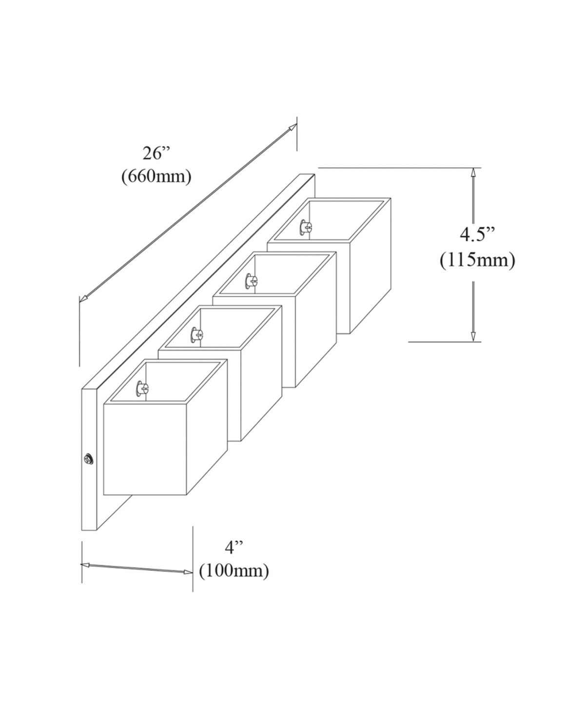 Dainolite Metal, Glass Verona 4 Light Vanity Light with Glass Shade - White