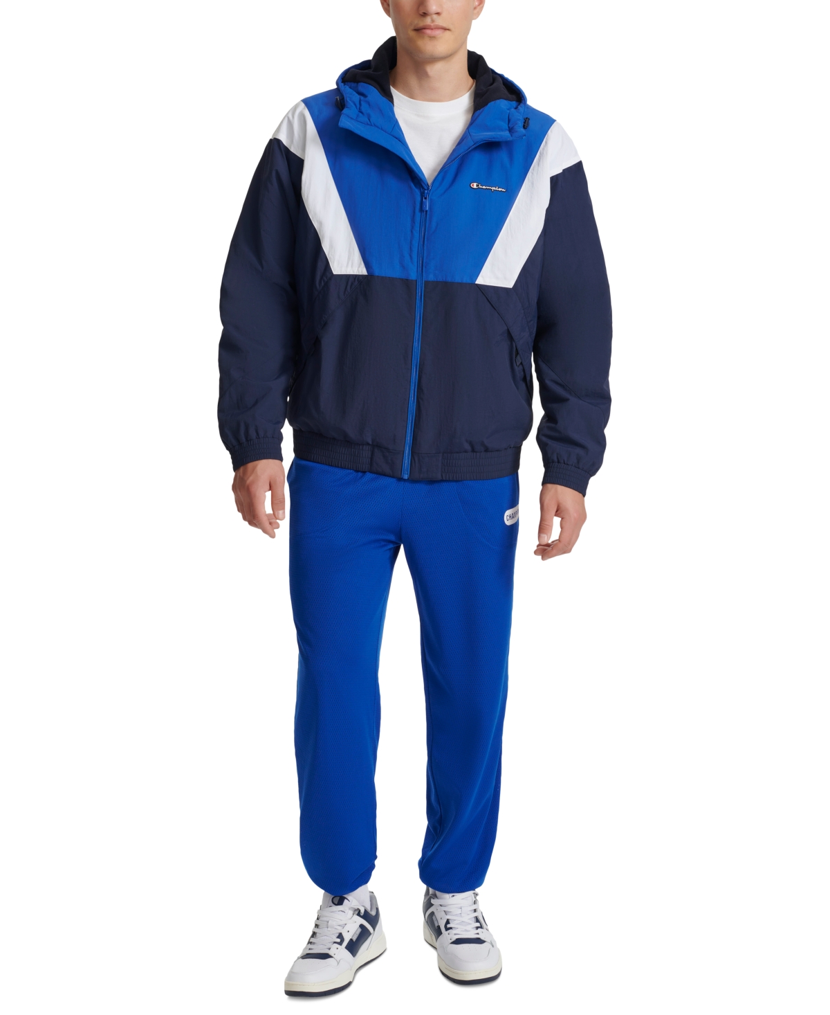 Champion Men's Retro Taslon Color Block Performance Hooded Jacket