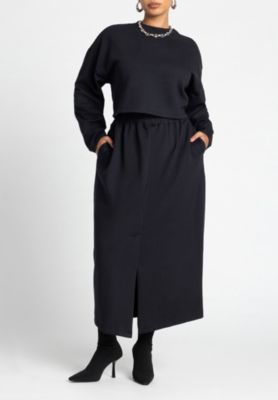 Women's Plus Size Oversized Cropped Sweatshirt