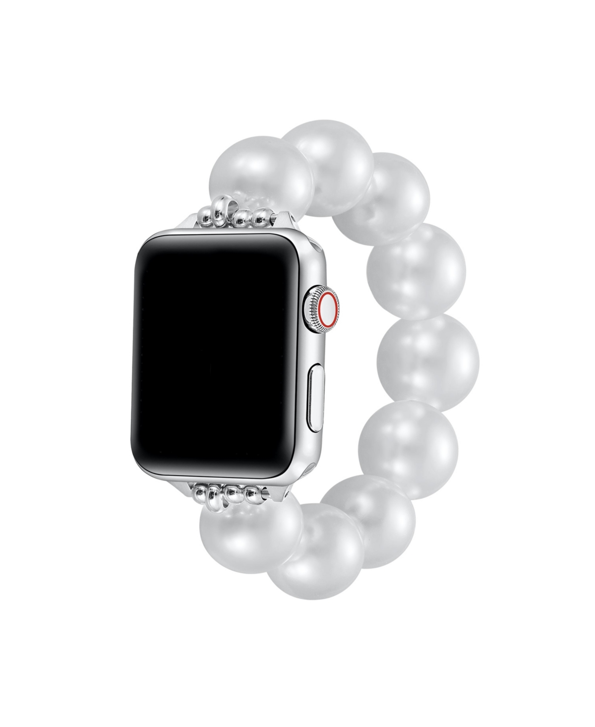 Violet Faux Pearl Band for Apple Watch 44,45,46,49mm - White