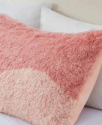 Cassie Ombre Shaggy Faux Fur 3 Piece Comforter Set, King/California King