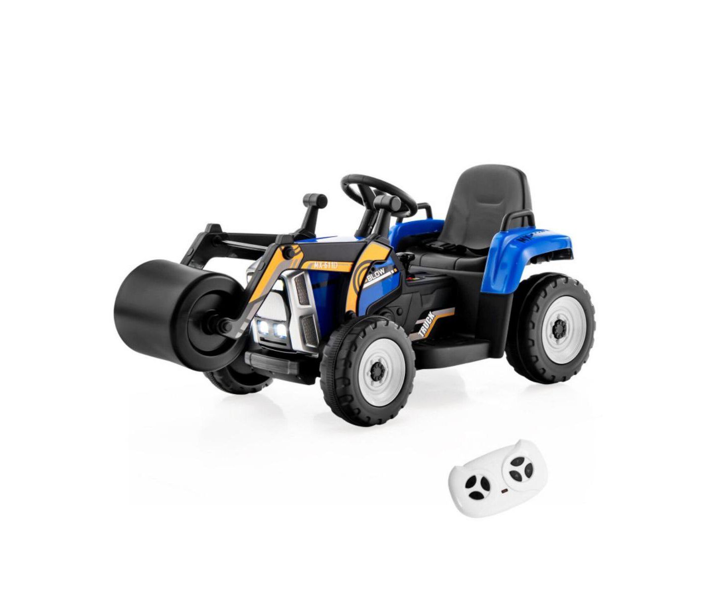 Детская игрушка VEBREDA 12V Steel Road Roller with 2.4G Remote Control Ride-On, Ages 3+, цвет: Синий — фото 1
