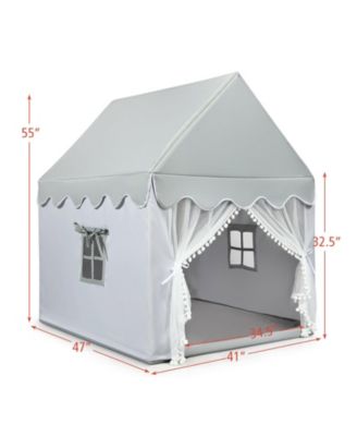 Kids Large Play Castle Fairy Tent with Mat-Gray